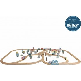 Little Dutch Σετ Ξύλινο Τρενάκι με Ράγες