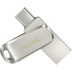 Sandisk Ultra Dual Drive Luxe 64GB USB 3.1 Stick με σύνδεση USB-C Ασημί