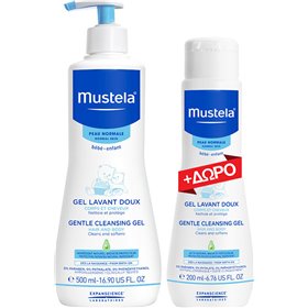 Mustela Gentle Cleansing Gel-Normal Skin 500ml & Δώρο 200ml Mustela Gentle Cleansing Gel-Normal Skin 500ml & Δώρο 200ml