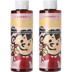 Korres Παιδικό Αφρόλουτρο &amp Σαμπουάν "Kids Wash με Berries Σαμπουάν &amp Αφρόλουτρο" με Aloe Vera σε Μορφή Gel 250ml