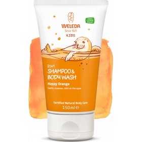 Weleda Βιολογικό Παιδικό Αφρόλουτρο &amp Σαμπουάν "Kids" με Πορτοκάλι σε Μορφή Κρέμας 150ml
