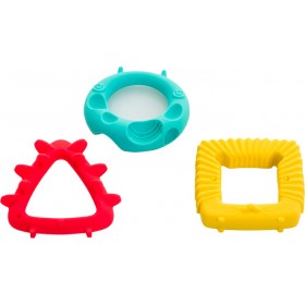 Baby to Love Μασητικός Κρίκος Οδοντοφυΐας "Geometry Animal" από Σιλικόνη για 3 m+ 3τμχ