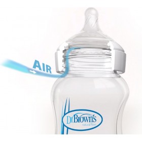 Dr. Brown's Πλαστικό Μπιμπερό Options+ Wide Neck Κατά των Κολικών με Θηλή Σιλικόνης 330ml για 3+ μηνώνΚωδικός: WB11600 