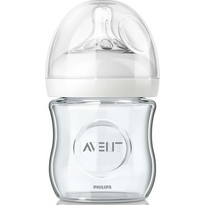 Philips Γυάλινο Μπιμπερό Natural Κατά των Κολικών με Θηλή Σιλικόνης 120ml για 0+ μηνώνΚωδικός: SCF671/17 