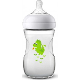 Philips Πλαστικό Μπιμπερό Natural Κατά των Κολικών με Θηλή Σιλικόνης 260ml για 1+ μηνών ΔράκοςΚωδικός: SCF070/24 