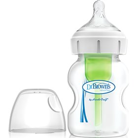 Dr. Brown's Πλαστικό Μπιμπερό Options+ Wide Neck Κατά των Κολικών με Θηλή Σιλικόνης 150ml για 0+ μηνώνΚωδικός: WB51600 