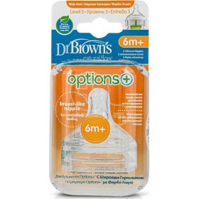 Dr. Brown's Options+ Θηλές από Σιλικόνη Γρήγορης Ροής 2τμχ
