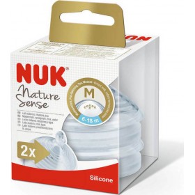 Nuk Nature Sense Θηλή Σιλικόνης Medium 6-18m 2τμχ