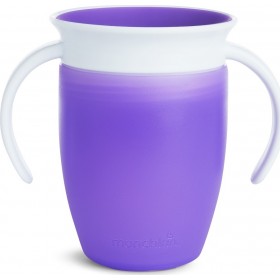 Munchkin Παιδικό Ποτηράκι "Miracle 360°" από Πλαστικό Μωβ 207ml για 6m+