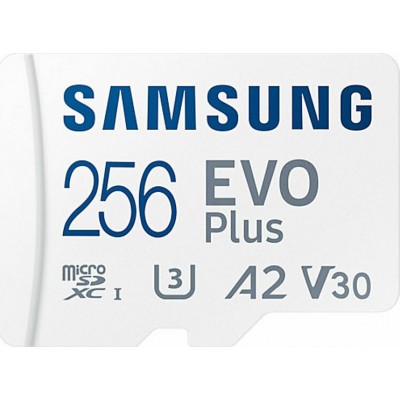 Samsung Evo Plus (2021) microSDXC 256GB Class 10 U3 V30 A2 με αντάπτορα