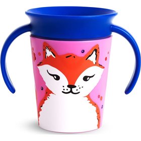 Munchkin Παιδικό Ποτηράκι "Miracle 360° Wildlove Sippy" από Πλαστικό Μπλε 177ml για 6m+