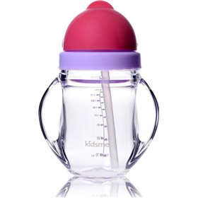 Kidsme Παιδικό Ποτηράκι με Λαβές και Καλαμάκι από Πλαστικό Ροζ 240ml για 9m+ Kidsme Παιδικό Ποτηράκι με Λαβές και Καλαμάκι από Πλαστικό Ροζ 240ml για 9m+