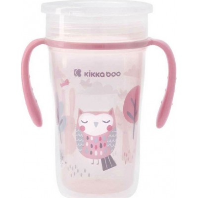 Kikka Boo Παιδικό Ποτηράκι "Sippy Cup 360°" από Πλαστικό Ροζ 300ml για 12m+