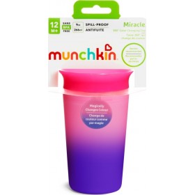 Munchkin Παιδικό Ποτηράκι "Miracle Color Changing" από Πλαστικό Μωβ 266ml για 12m+