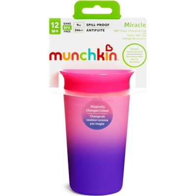 Munchkin Παιδικό Ποτηράκι "Miracle Color Changing" από Πλαστικό Μωβ 266ml για 12m+