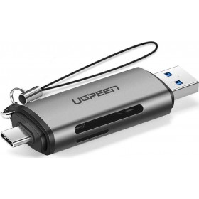 Ugreen Card Reader Type-C για SD/microSD ΓκριΚωδικός: 50706 