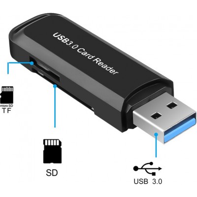 Powertech Card Reader USB 3.0 για SD/microSDΚωδικός: PT-892 