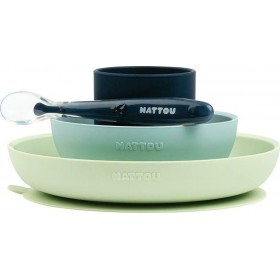 Nattou Σετ Φαγητού από Σιλικόνη με Αντιολισθητική Βάση Πράσινο 4τμχ Nattou Σετ Φαγητού από Σιλικόνη με Αντιολισθητική Βάση Πράσινο 4τμχ