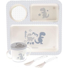 Kikka Boo Σετ Φαγητού "Dinosaur" από Bamboo Μπλε 4τμχ