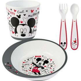 "Nuk Σετ Φαγητού ""Mickey"" από Μελαμίνη με Αντιολισθητική Βάση Πολύχρωμο 4τμχ για 6+ μηνών" Nuk Σετ Φαγητού "Mickey" από Μελαμίνη με Αντιολισθητική Βάση Πολύχρωμο 4τμχ για 6+ μηνών