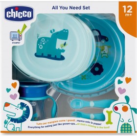 "Chicco Σετ Φαγητού ""All you Need"" από Πλαστικό Μπλε 5τμχ για 12+ μηνών" Chicco Σετ Φαγητού "All you Need" από Πλαστικό Μπλε 5τμχ για 12+ μηνών