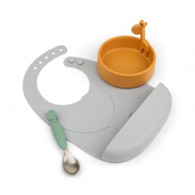 Done by Deer Σετ Φαγητού "Friends " από Σιλικόνη με Αντιολισθητική Βάση Γκρι 3τμχ