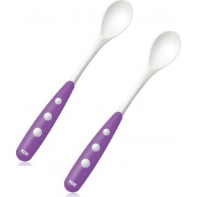 Nuk Βρεφικό Σετ με Κουτάλια από Πλαστικό Μωβ για 6+ μηνών 2τμχ