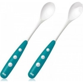 Nuk Βρεφικό Σετ με Κουτάλια από Σιλικόνη Μπλε για 6+ μηνών 2τμχ