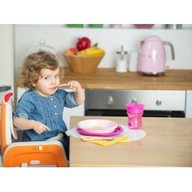 Chicco Βρεφικό Σετ με Πιρούνι από Μέταλλο Ροζ για 18+ μηνών 2τμχ
