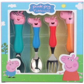 Βρεφικό Σετ με Πιρούνι Peppa Pig από Μέταλλο 4τμχ