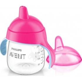 "Philips Avent Κύπελλο με Λαβές & Στόμιο Ροζ 12m+ Philips Avent Κύπελλο με Λαβές & Στόμιο Ροζ 12m+, 260ml