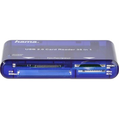 HAMA Card Reader USB 2.0 για SD/MemoryStick/CompactFlash/xD ΜπλεΚωδικός: 00055348 