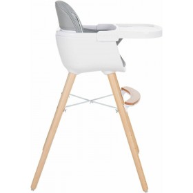 Kikka Boo Καρεκλάκι Φαγητού Woody Με Σκελετό από Ξύλο &amp Θέση από Δερματίνη