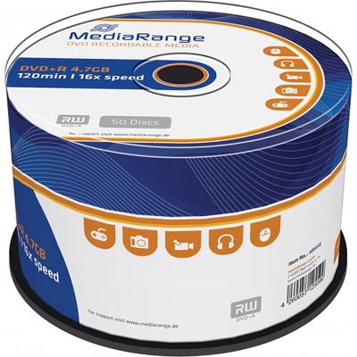 MediaRange Εγγράψιμα DVD+R 4.7GB 50τμχΚωδικός: MR445 