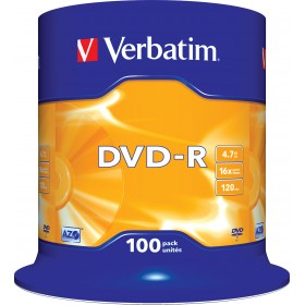Verbatim Εγγράψιμα DVD-R 4.7GB 100τμχΚωδικός: 43549  Verbatim Εγγράψιμα DVD-R 4.7GB 100τμχΚωδικός: 43549