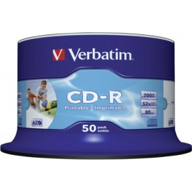 Verbatim Εγγράψιμα CD-R Printable 700MB 50τμχΚωδικός: 43438  Verbatim Εγγράψιμα CD-R Printable 700MB 50τμχΚωδικός: 43438