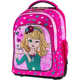Polo Glow Girl Σχολική Τσάντα Τρόλεϊ Δημοτικού σε Φούξια χρώμα Μ37 x Π22 x Υ50cmΚωδικός: 9-01-251-73 