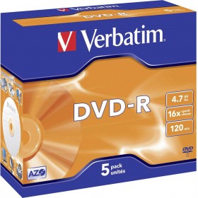 Verbatim Εγγράψιμα DVD-R 4.7GB 5τμχΚωδικός: 43519  Verbatim Εγγράψιμα DVD-R 4.7GB 5τμχΚωδικός: 43519