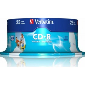 Verbatim Εγγράψιμα CD-R Printable 700MB 25τμχΚωδικός: 43439  Verbatim Εγγράψιμα CD-R Printable 700MB 25τμχΚωδικός: 43439