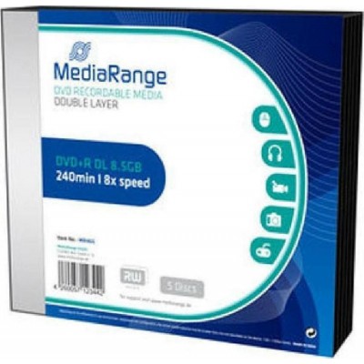 MediaRange Εγγράψιμα DVD+R Dual Layer 8.5GB 5τμχΚωδικός: MR465 