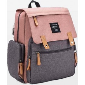 Lequeen Τσάντα-Αλλαξιέρα Πλάτης Ροζ - Γκρι B-630 Lequeen Τσάντα-Αλλαξιέρα Πλάτης Ροζ - Γκρι