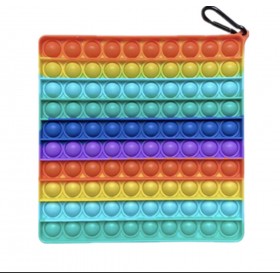 Pop It Fidget Γίγας Τετράγωνο Πολύχρωμο (Πορτοκαλί-Θαλασσί)