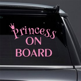Σήμα Baby on Board Με Αυτοκόλλητο Princess On Board