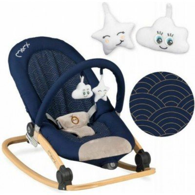 Momi Relax Μωρού Κούνια Lumiwood Navy Blue με Μουσική και Δόνηση Για Μέγιστο Βάρος Παιδιού 9kg