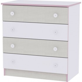 Βρεφική Συρταριέρα Pink Crossline 81x50x86cm