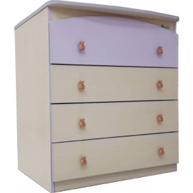 Βρεφική Συρταριέρα Premiun Οξιά-Λιλά 80x50x88cm Βρεφική Συρταριέρα Premiun Οξιά-Λιλά 80x50x88cm