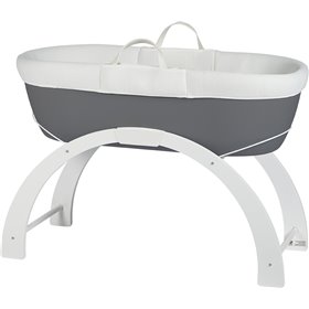 Shnuggle Πλαστική Καλαθούνα με Βάση Dreami Moses Grey με Βάση Shnuggle Πλαστική Καλαθούνα με Βάση Dreami Moses Grey με Βάση