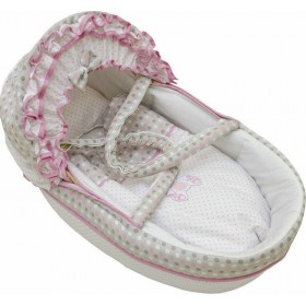 Baby Star Ψάθινη Καλαθούνα Sweet Dots Pink Baby Star Ψάθινη Καλαθούνα Sweet Dots Pink