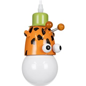 GloboStar Παιδικό Φωτιστικό Μονόφωτο Giraffe Λευκό - Πράσινο - Πορτοκαλί - Μαύρο