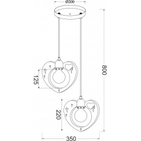 Aca Παιδικό Φωτιστικό Πολύφωτο Καρδούλες Aca Παιδικό Φωτιστικό Πολύφωτο Καρδούλες